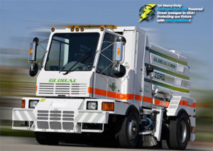 The Future of Power Sweeping: Photo of Global's electric sweeper.