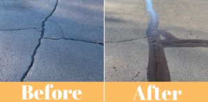 Before and After of crack sealing: How heat affects your pavement