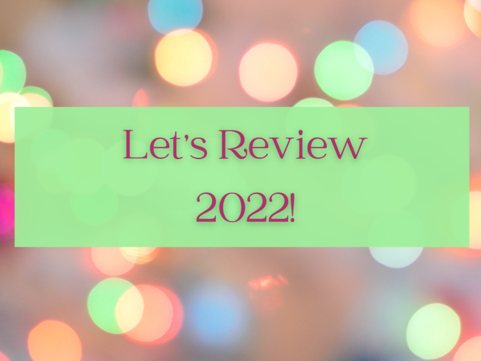 An image with some festive lights with text that reads: Let's Review 2022!